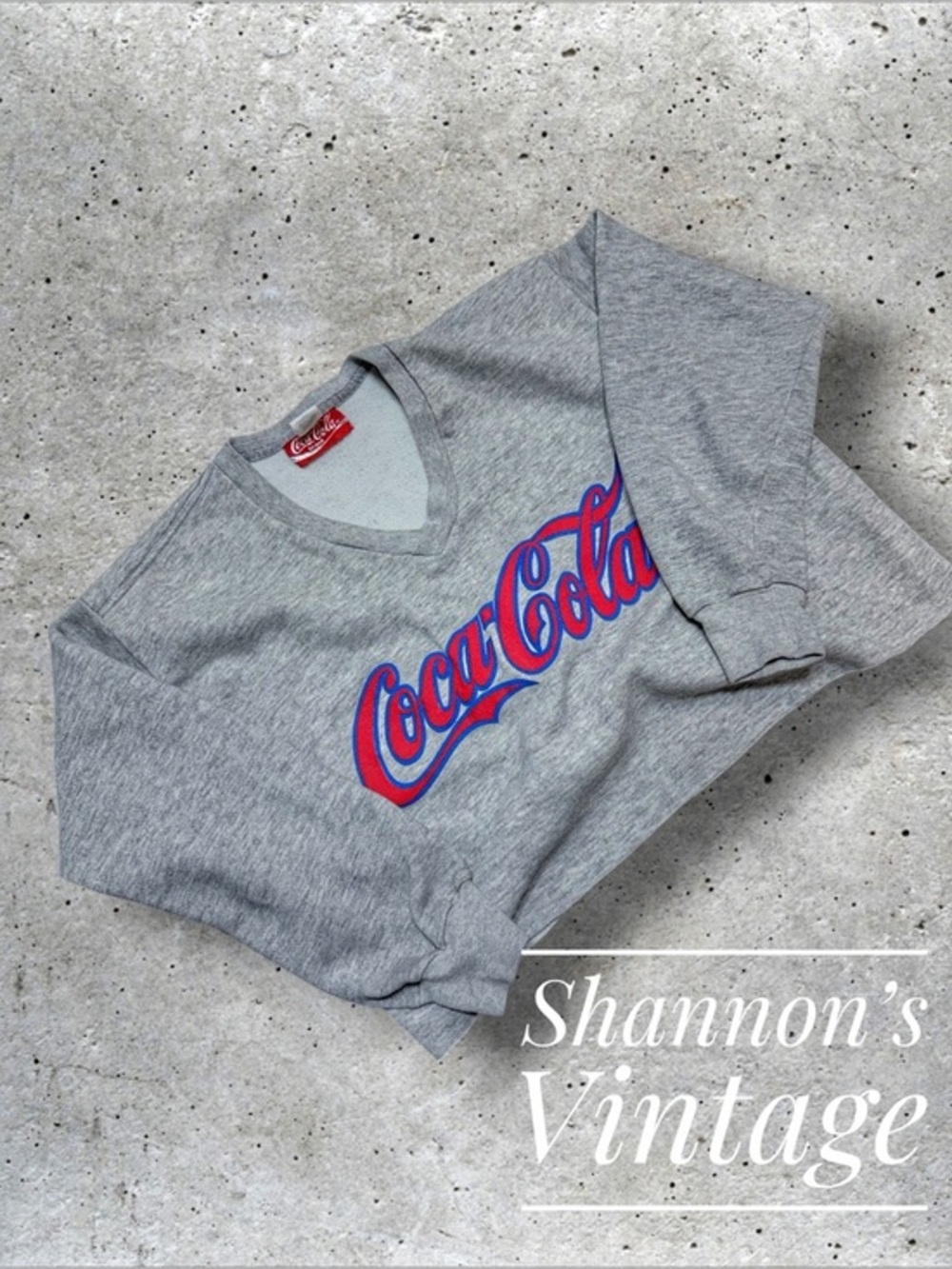 Coca Cola VNTG 90s  made in USA sz Large Cropped Raw Hem Sweatshirt A54